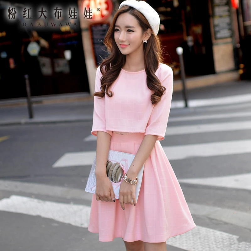 light pink short casual dresses