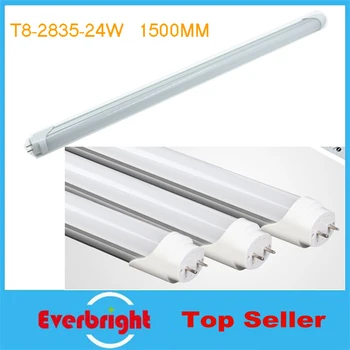 

Super Bright T8 Led Tube 1500mm 24W 5ft 1.5M SMD 2835 130 pcs Led Bulbs Light Fluorescent Tube 110V 220V,25 pcs/lot