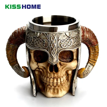 

19*13*13.5 Claw Devil Satan Personalized Double Wall Stainless Steel 3D Skull Cup Coffee Knight Drinking Cup Drinkware