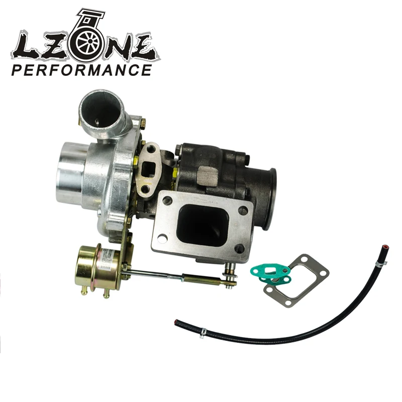 

LZONE - TURBOCHARGER T3/T4 INTERNAL WASTEGATE Water Cooled A/R:.60 cold,.63 hot t3 flange "V" BAND JR-TURBO39