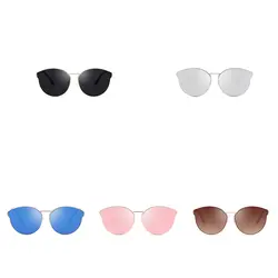 Для женщин отражающие солнцезащитные очки защиты UV400 женский обувь для девочек Защита от солнца очки металла рамки взрослых Открытый