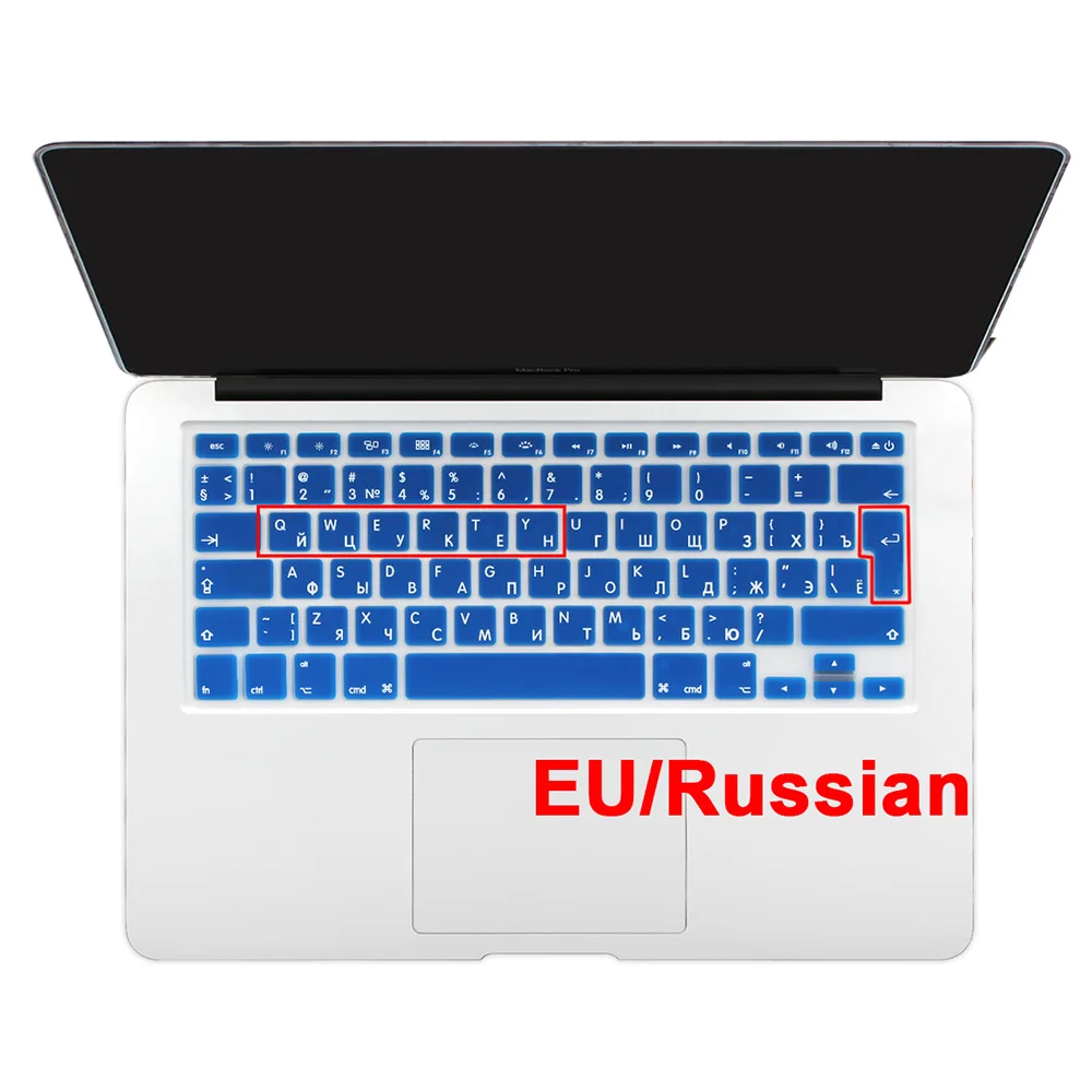 Силиконовые наклейки на клавиатуру в европейском стиле для MacBook Air 13,3 A1466 и 2011- Pro 1" 15" 1" retina