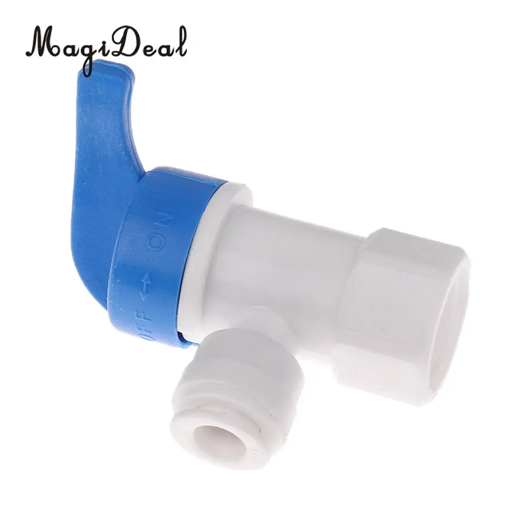 Magideal Plastic 1/4 'OD Tube Ball Valve Quick Connect Straight Fitting for RO Water Applied to Housing in Line Filters