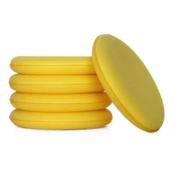 

5 x Yellow Car Wax Polish Applicator Pad Large 5inch Soft Foam Sponge Pads