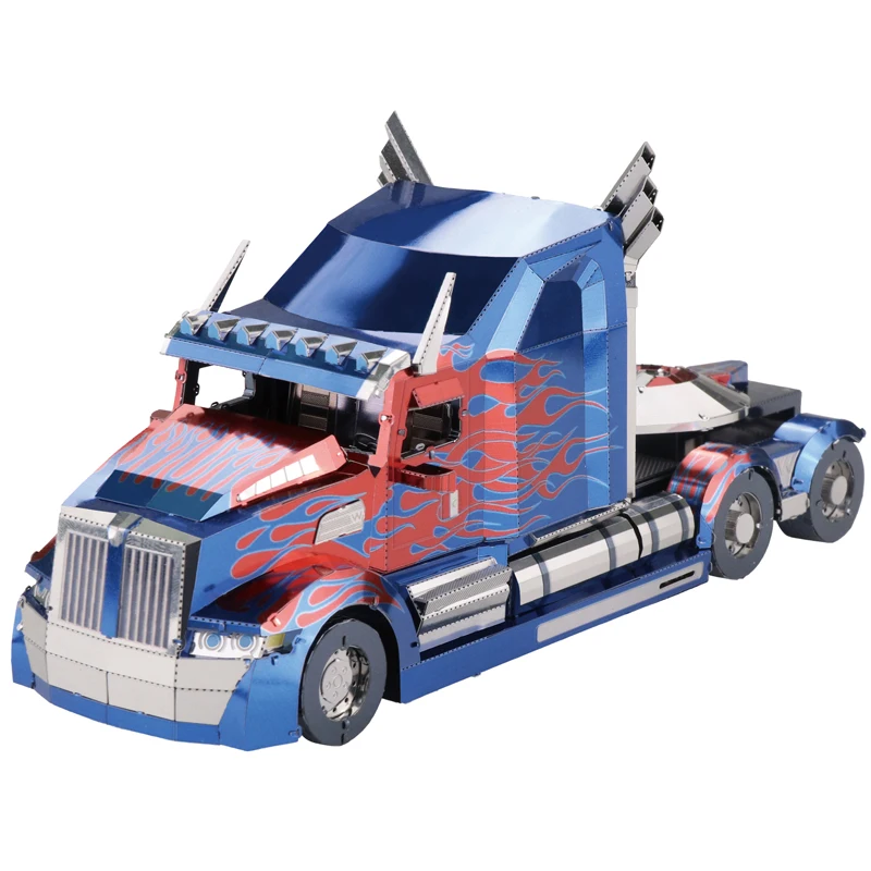 

2018 MU 3D Metal Puzzle Optimus Prime Truck new Model DIY 3D Laser Cut Assemble Jigsaw Toys Desktop decoration GIFT For Audit