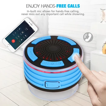 

Portable Mini Bluetooth Speaker Waterproof Bluetooth Speaker FM Radio LED Shower Speaker For iPhone Samsung Xiaomi Phone Laptop