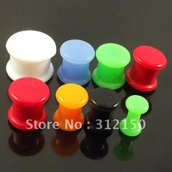 

140pcs Free Shipping wholesale fashion mixed 7sizes soft Silicone solid Ear Taper Ear Plug UV body Jewelry Flesh Tunnel