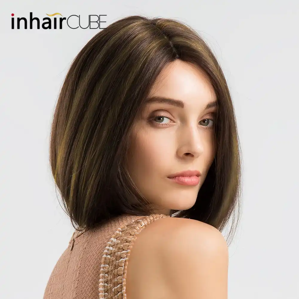 Inhair Cube Synthetic Blend Short Straight Hair Glueless Lace Wig