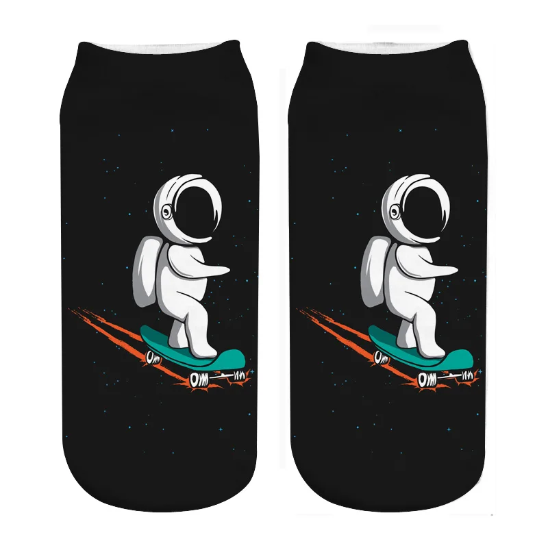 

RUNNING CHICK astronauts scooter photo print socks new dropship