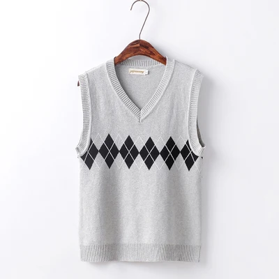 Вертикальный, горизонтальный Алмазный Форма 2 цвета серый свитер простая одежда легкий пуловер - Цвет: 1 light