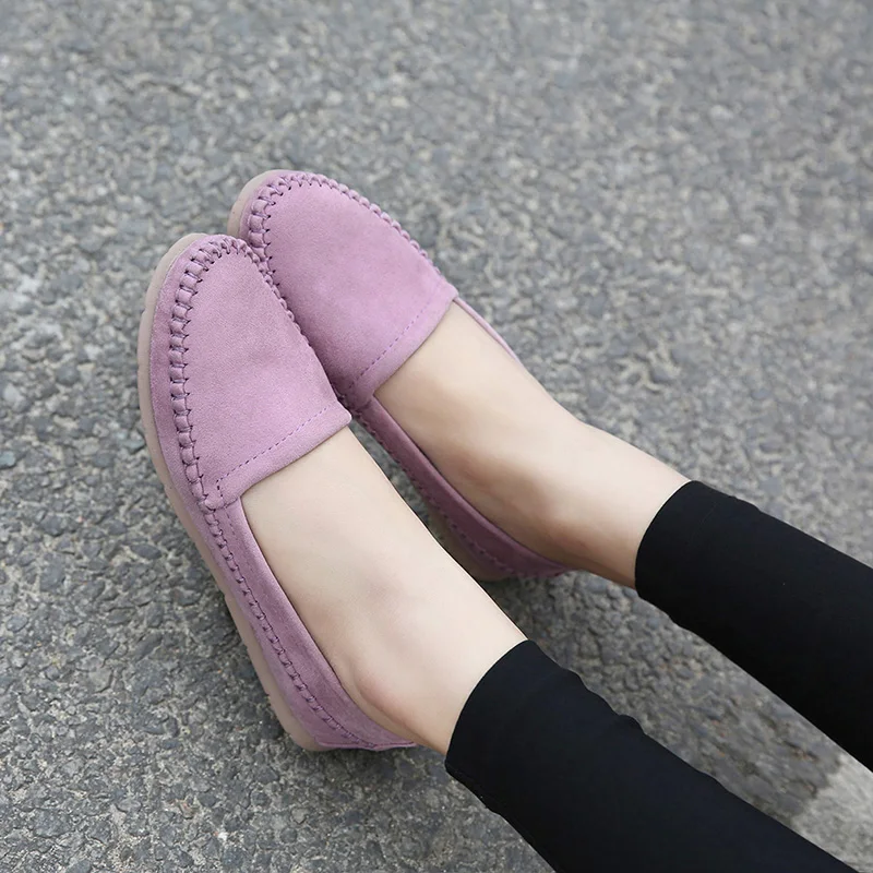 

Spring Autumn Women Flats Shoes Lady Loafers Soft Round Toe Shoes Slip On Flats Casual Shoes Driving Shoes