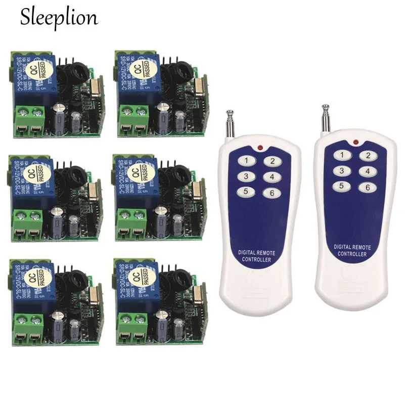 Sleeplion Mini DC 12V 10A 1CH Relay 2 6 key wireless Switch ON OFF Transmitter 6