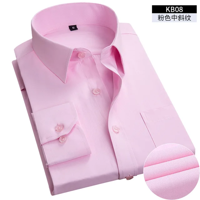 Men Dress Shirt Long Sleeve Slim Brand 