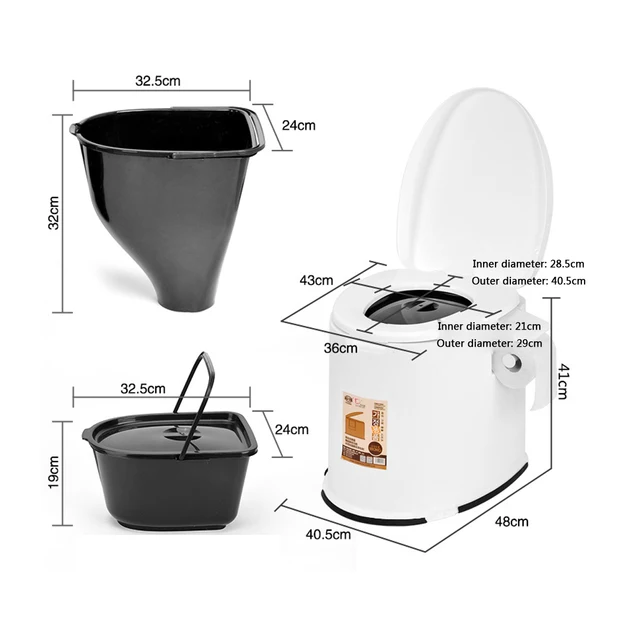 12L Capacity Comfort Portable Toilet  Mobile Toilet Travel Camping Commode Potty Outdoor/Indoor