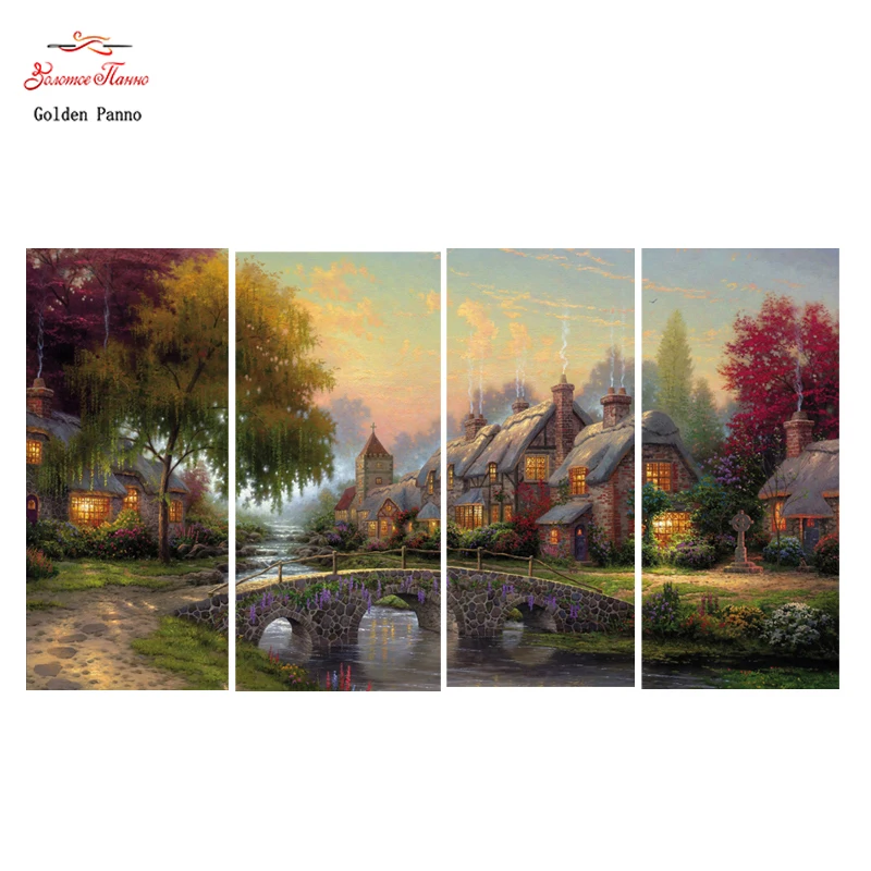 

Gloden Panno,5D,Full,DIY Diamond Embroidery,square,Diamond Painting,Cross Stitch,3D,Diamond,Mosaic,Needlework,Craft,Bridge water