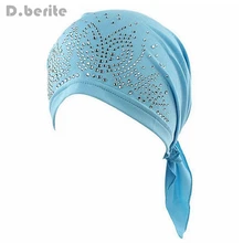 Женская предварительно завязанная шапка после химиотерапии, шарф, шапка, Шапочка-тюрбан, бандана, головной убор для рака, выпадения волос, подарок для дам QDD9074