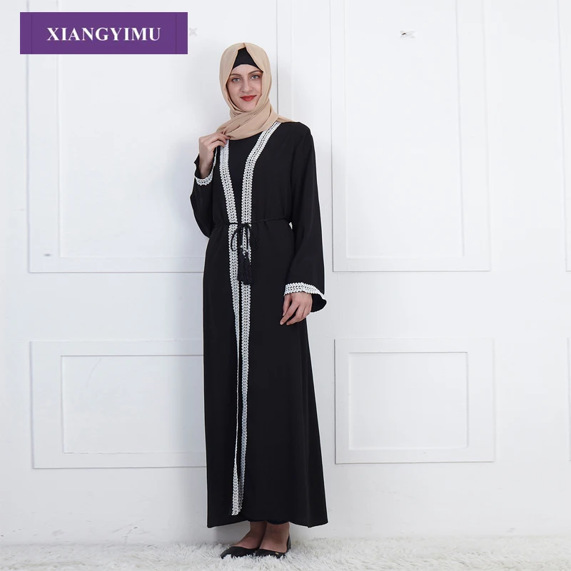 F810 кардиган кружева мусульманское платье лоскутное кафтан одежда из Дубая женская мусульманская одежда