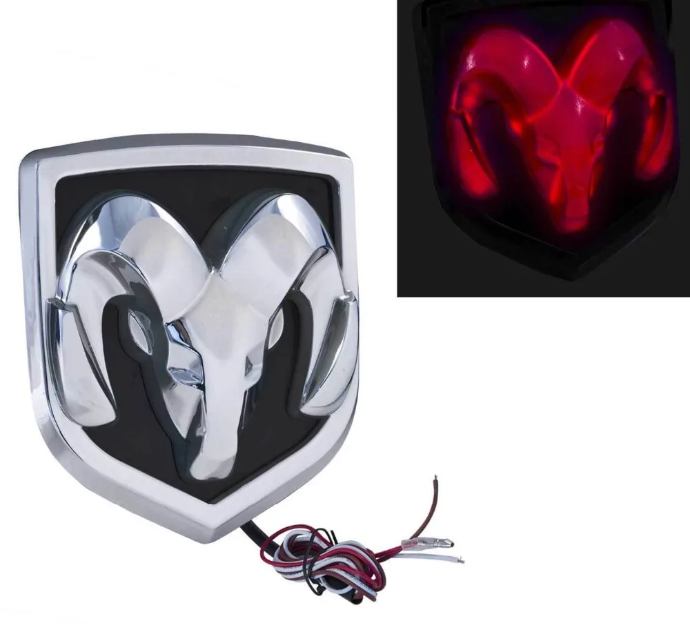 

Truck Rear Tailgate Light Up Bowtie Gloss Black/Chrome with R/B/W LED Emblem Badge Sticker For Dodge Ram 1500 2500 3500 13-2018