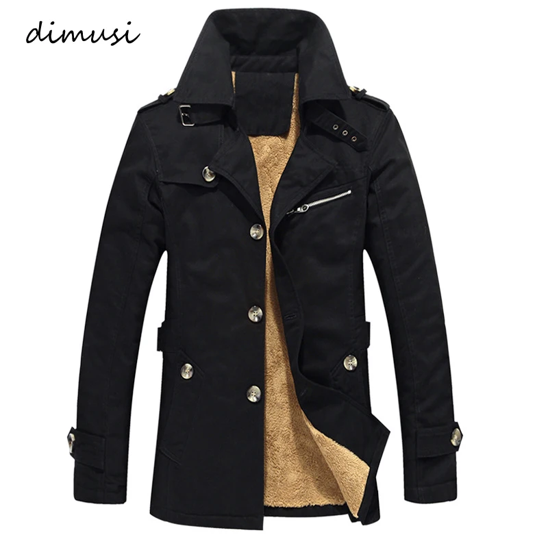 Günstige DIMUSI männer Winter Jacke Mode Windjacke Military Armee Wasserdicht Männer Lange Dicke Fleece Warme Graben Jacke Mäntel, TA125