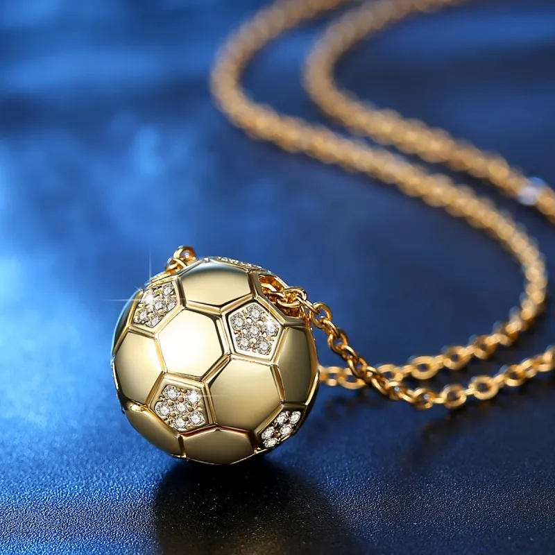 Football Mom Soccer Crystal Charm Necklace Pendant Sports Jewelry
