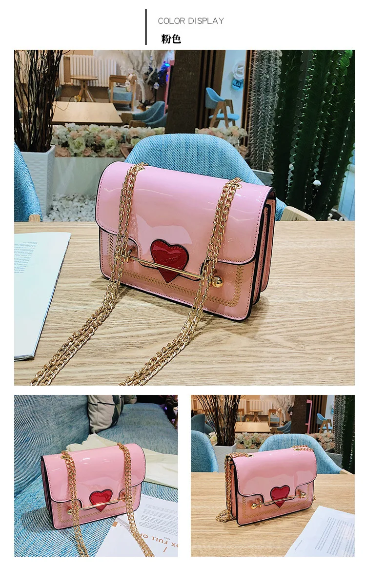 Girls Cute Heart  Bag Pink Crossbody Bao Bao Bag Fashion Designer Shoulder Handbag (2)