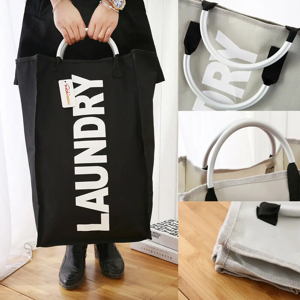 

2019 Newest Hot Large 40L Foldable Collapsible Oxford Washing Clothes Laundry Basket Hamper Toys Storage Bag