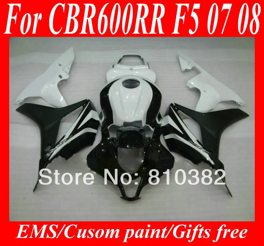 

Injection Molded Fairing kit for HONDA CBR600RR 07 08 CBR600 CBR600RR F5 2007 2008 Newest white black Fairings bodykit ZB13