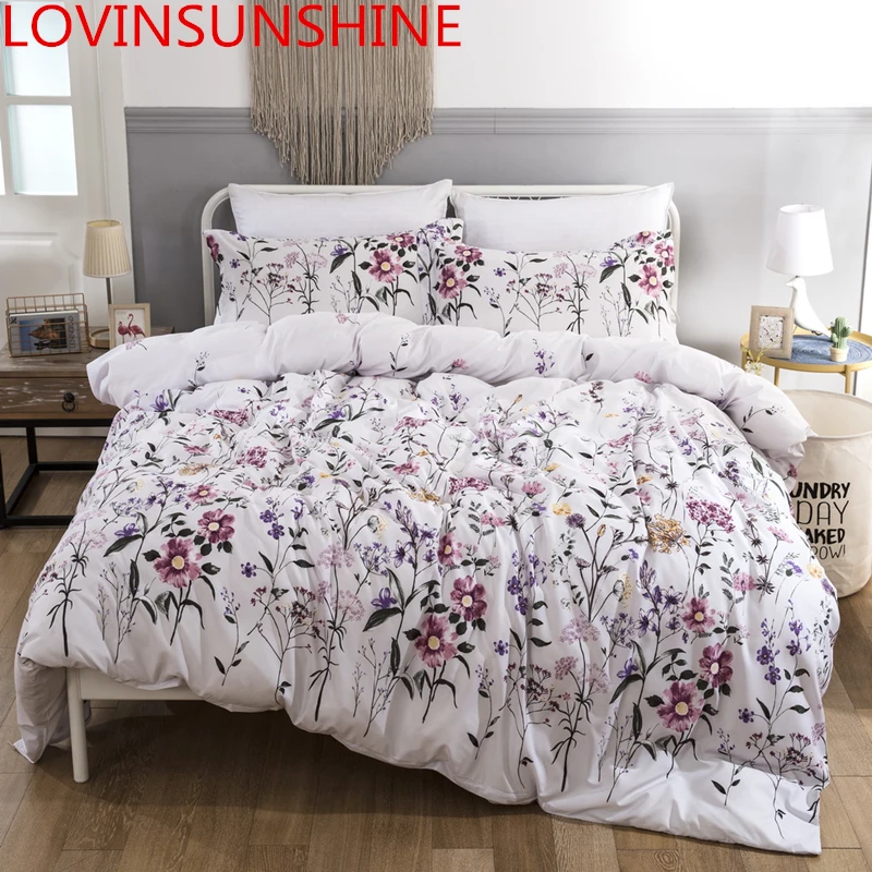 

LOVINSUNSHINE Quilt Cover Set King Size Bed Covers And Comforters Flower Duvet Cover AB07#