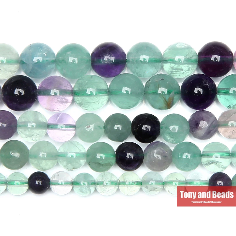 Natural Stone Green Fluorite Round Loose Beads 15