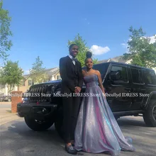 Элегантный Милая африканские платья для выпускного вечера Длинные развертки Поезд Сексуальная Cross Back Формальные Черный обувь для девочек Вечеринка платье Гала