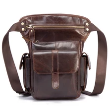 Натуральная кожа бедра падение ноги сумка для мужчин Военная мотоциклетная сумка посыльного масла воск Воловья поясная сумка мужская сумка на плечо поясные сумки Новинка