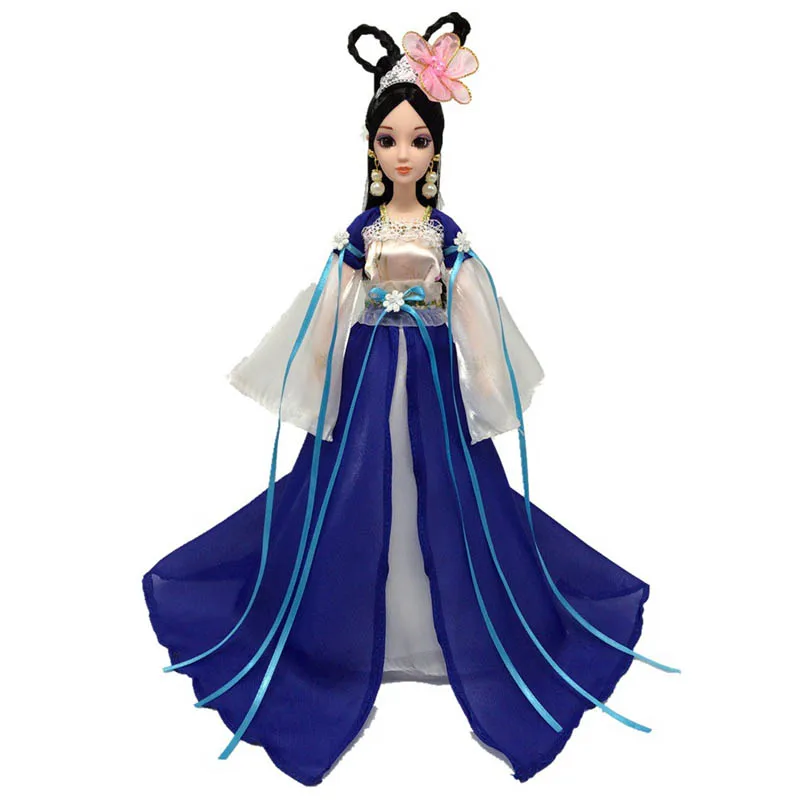Аксессуары для кукол, косплей, традиционный китайский древний костюм для красоты, Одежда для куклы Барби, вечерние платья, вечерние платья синего цвета