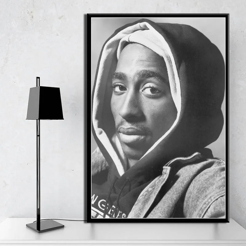 P119 Tupac Shakur 2PAC Outlaw Rap музыкальный Рэппер звезда хип хоп Искусство Живопись Шелковый