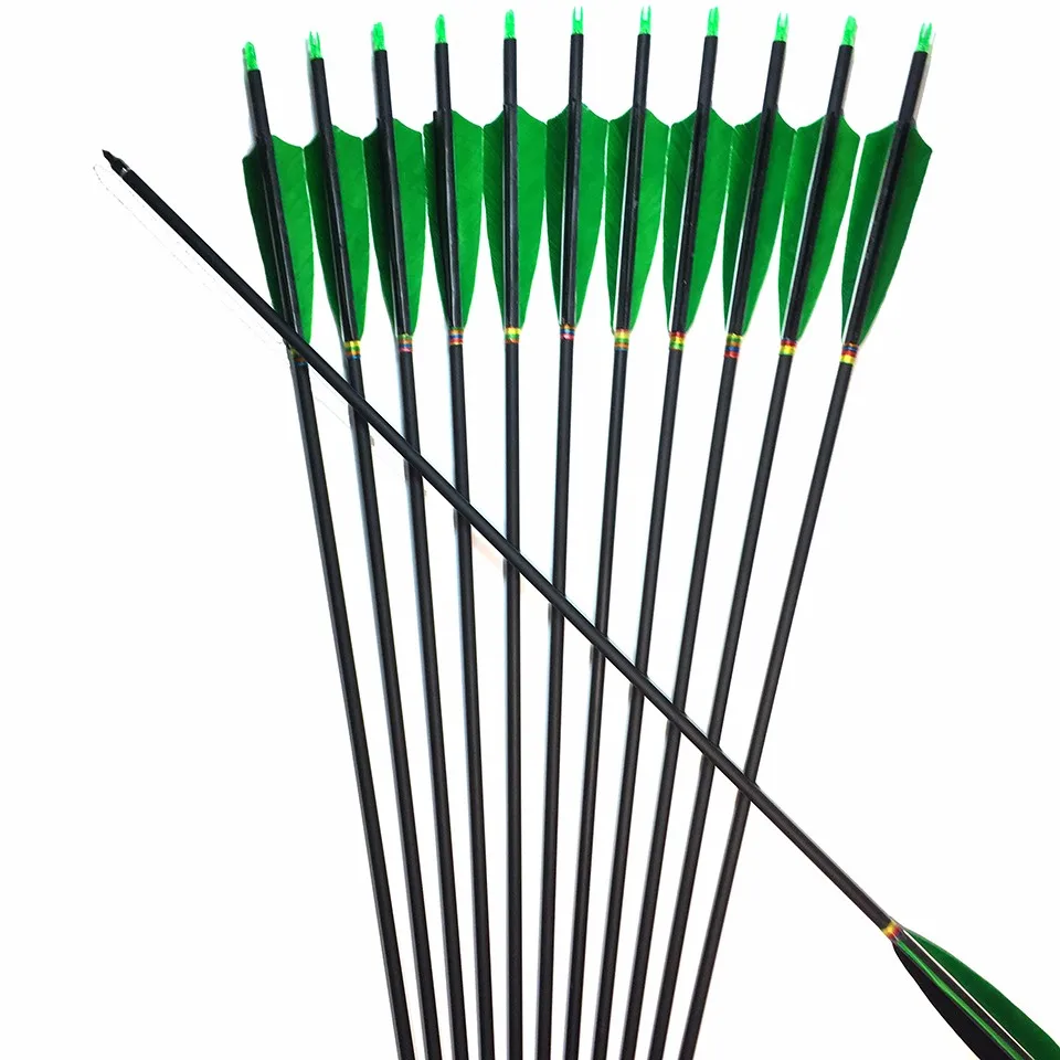 6 Pcs 31.5" Carbon Arrows OD 6mm Plastic Feathers Spine 1000 For Hunting sports 