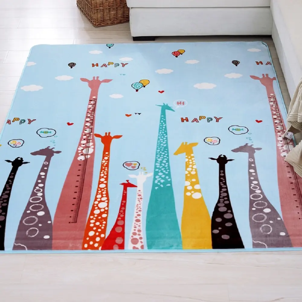 

Cute Cartoon Kids Rug Flannel Baby Soft Floor Mat Kids Road Play Mat