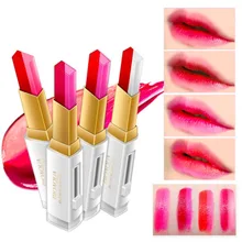 Двойной Цвет длительный матовый Губная Помада Увлажняющий Средства ухода за губами Макияж Косметика Водонепроницаемый легко носить открытые пикантные Lip stick