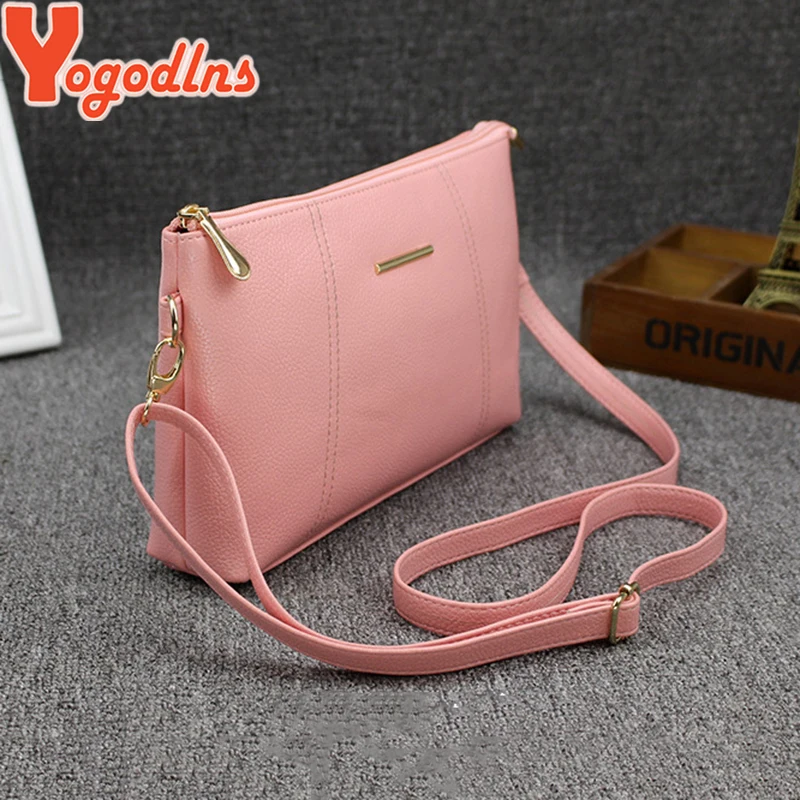 Yogodlns النساء بو الجلود حقائب كتف أسلوب بسيط Crossbody حقيبة محفظة الإناث حقائب صغيرة رفرف حقيبة ساعي
