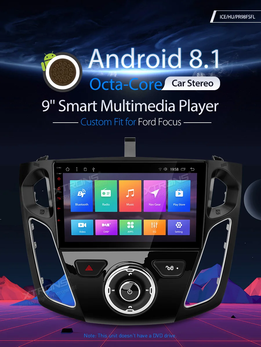 Top XTRONS 9" Android 8.1 Octa Core 2GB RAM 32GB ROM Car Multimedia Player GPS navigation for Ford focus 2012-2017 TPMS DAB No DVD 0