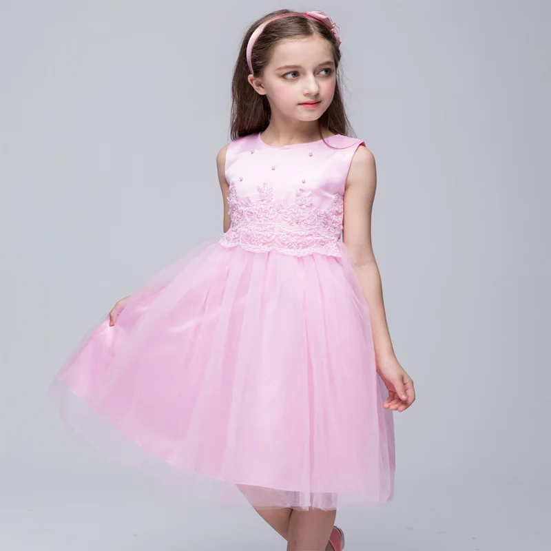 Formal evening dresses girls kids 12 years lace beading sleeveless