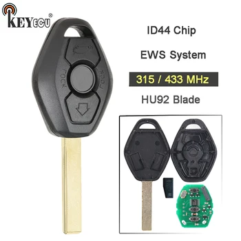 

KEYECU 10x 315/ 433MHz ID44 Chip EWS System Remote Car Key Fob 3 Button for BMW 325 330 318 525 530 540 E38 E39 E46 M5 X3 X5