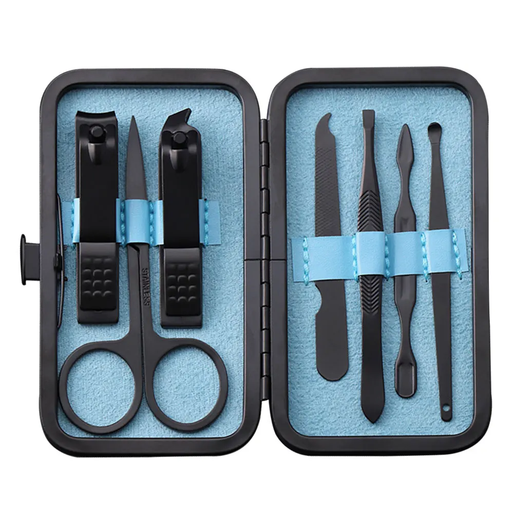 

Portable Manicure Polish File Anti-slip Steel Cuticle Pusher Nail Clipper Set Remover Rustproof Useful Safe Eyebrow Scissor