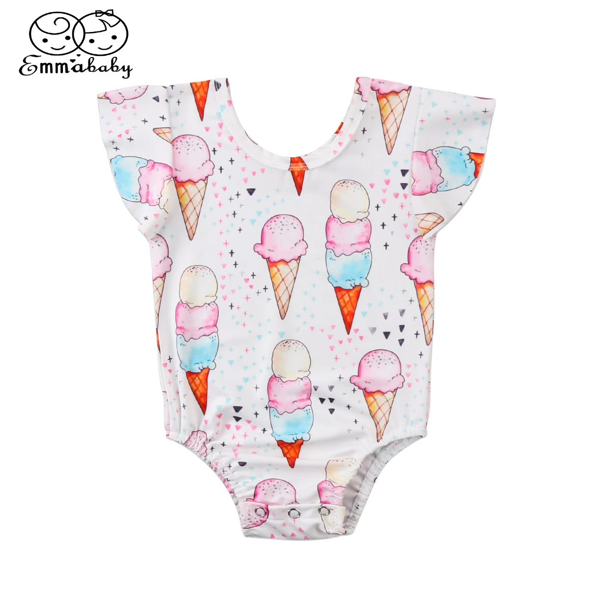2018 cute babies ice cream bodysuits Toddler Infant Baby Girls short