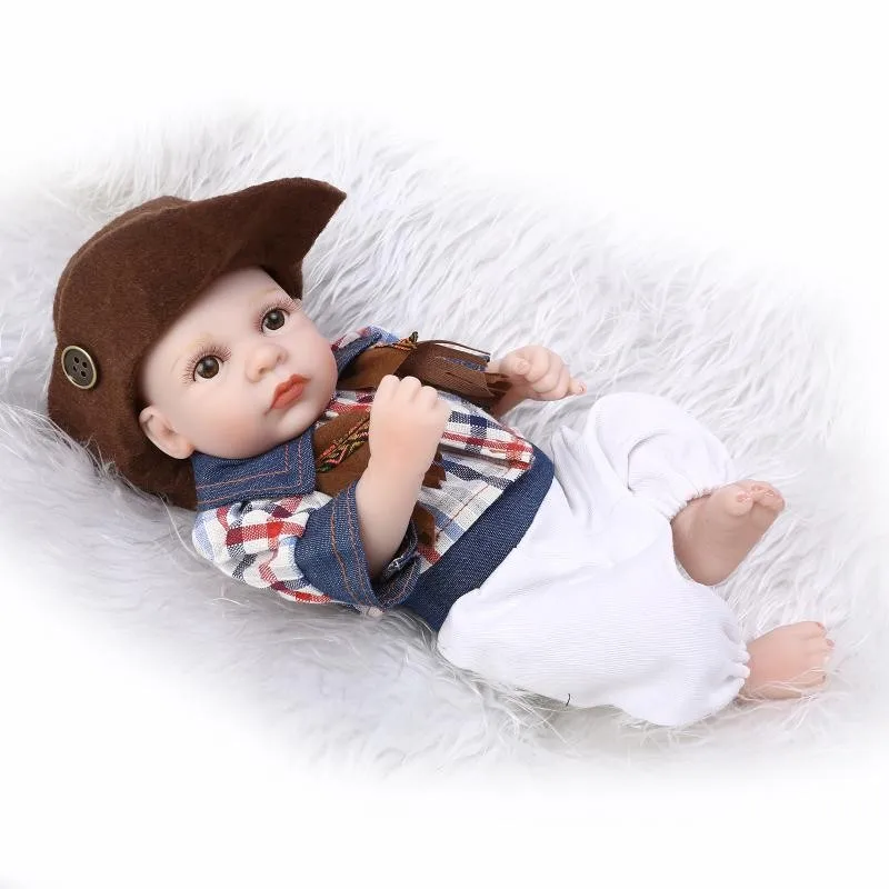 25 см полный Средства ухода за кожей силикона Reborn Baby Doll виниловые игрушки мини для мальчиков и девочек новорожденных сном играть дома