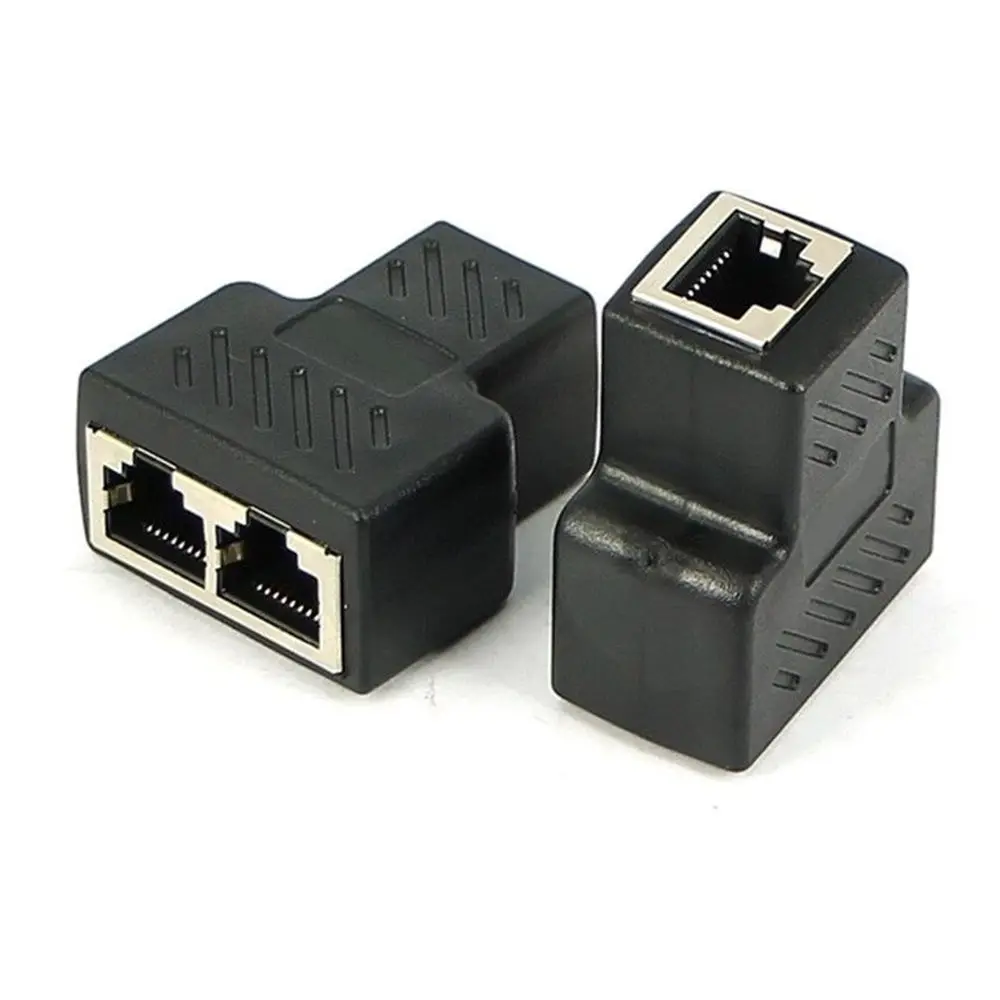 

1 To 2 Ways RJ45 Ethernet Network Cable Female Splitter Connector Adapter Well