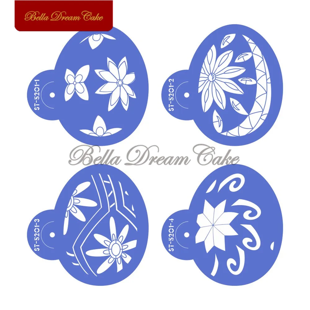 

Easter Eggs Shape Iris Flower Design Cookies Stencils Fondant Cake Stencil Templates Cake Decorating Tools Bakeware