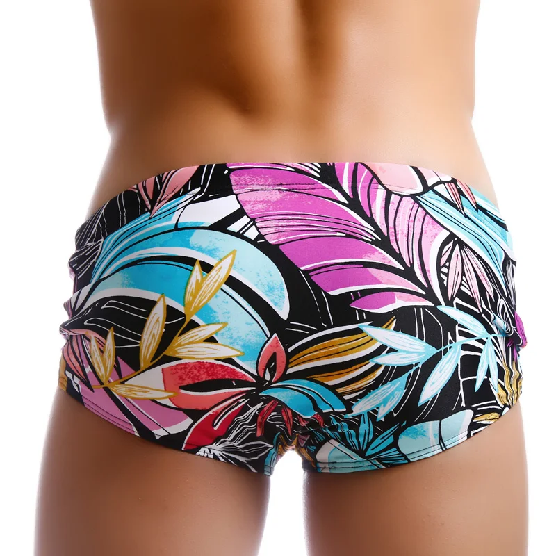 Men's Swimwear Sexy Low Waist Swim Boxers Surf Board Shorts Trunks Gay Men Swimsuits Brazilian Traditional Cut Taddlee Brand