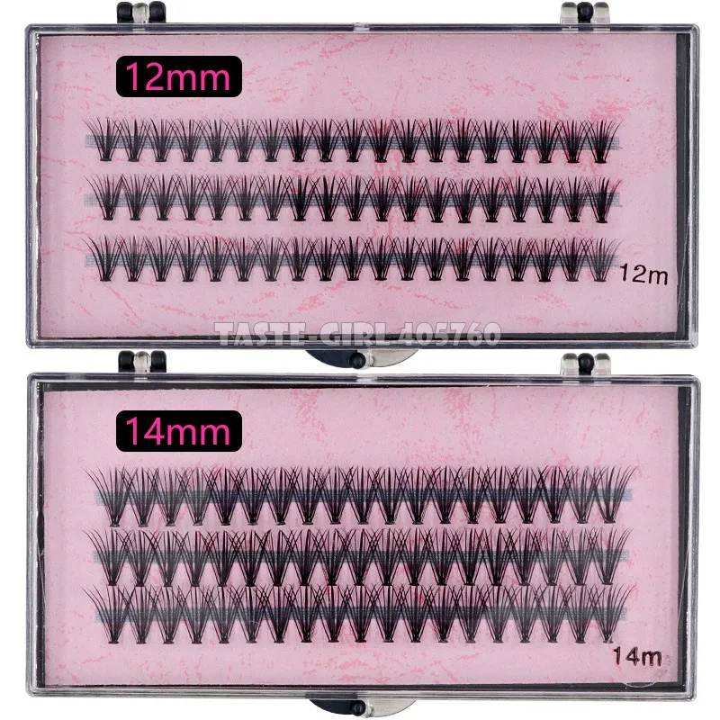 4 упаковки/лот Pro 57 узлов 20 волос черные Индивидуальные Накладные ресницы для макияжа ресниц Набор для наращивания 8 мм 10 мм 12 мм 14 мм