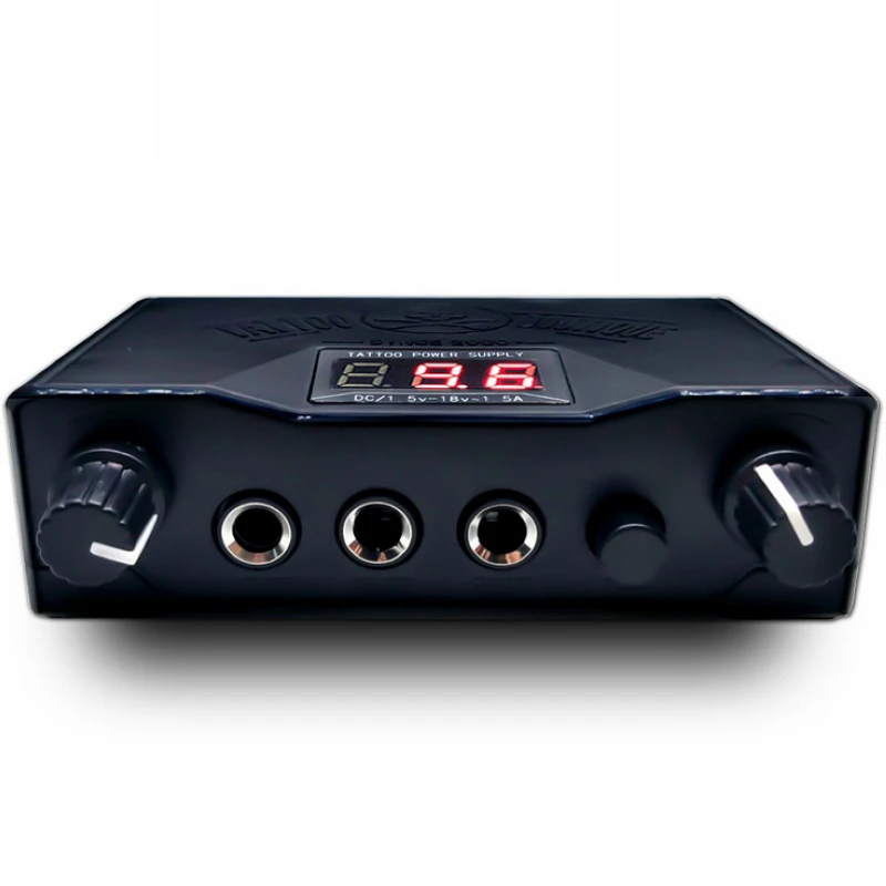 

1pc Professional LCD Digital AC 220V 110V Dual Tattoo Shader Liner Machine Power Supply Tool + Cable