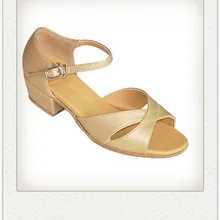 Танцевальная обувь для латинских танцев для детей, атласная танцевальная обувь с пряжкой для девочек, 3 см, низкий каблук, высокое качество, GY15