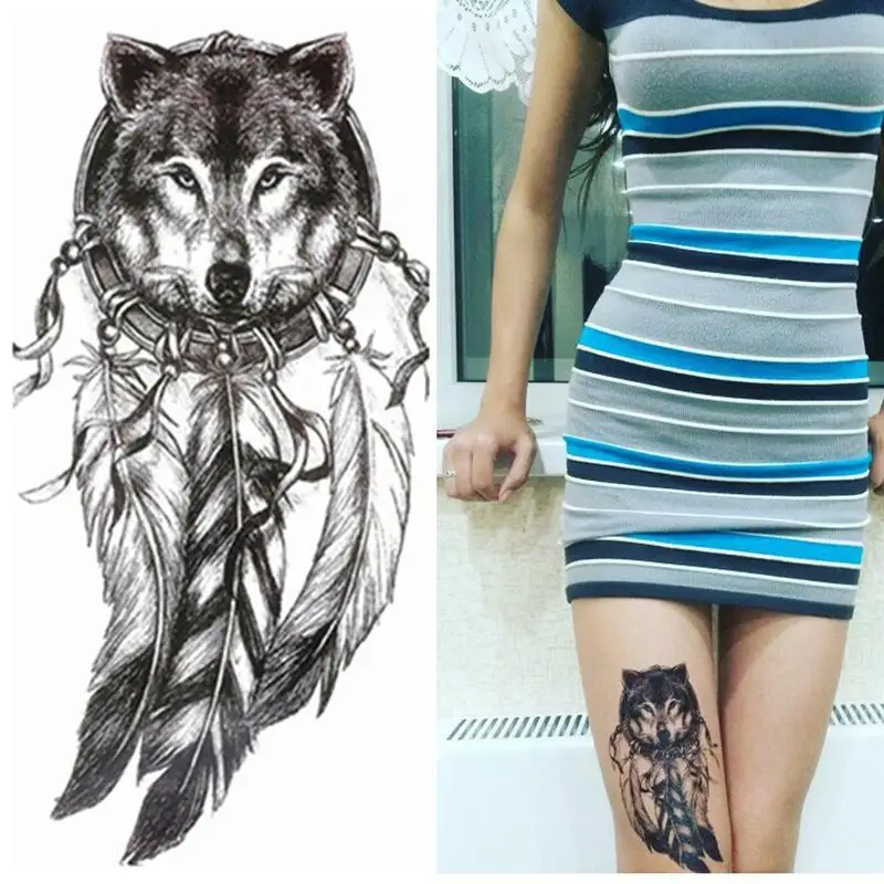 

Wolf Temporary Tattoo Stickers Waterproof Women Fake Hand Animal DIY Wolf Head Tattoos Adult Body